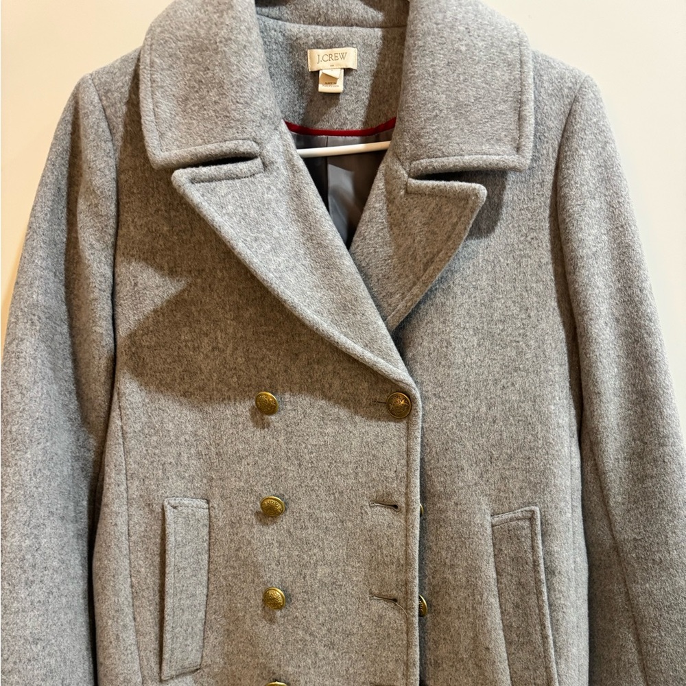 J. Crew Classic Gray Peacoat with Gold Buttons 🧥
